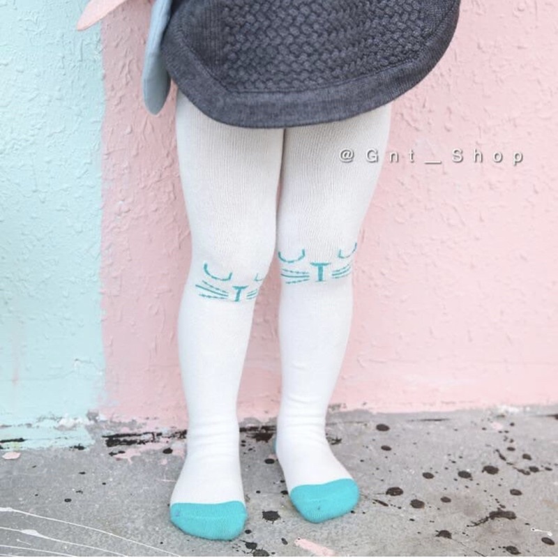 celana legging anak bayi tutup kaki baby kids tight pants putih polos kaos tebal ketat cat kucing
