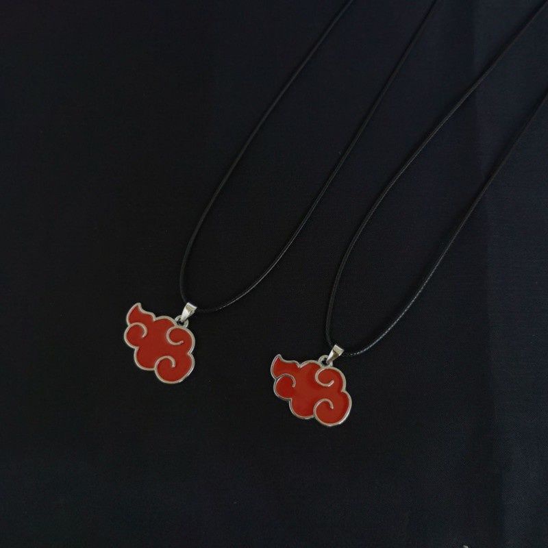 Anime Naruto Red Cloud Necklace  Accessories Personality Harajuku Style Wild Casual Pendant Trend