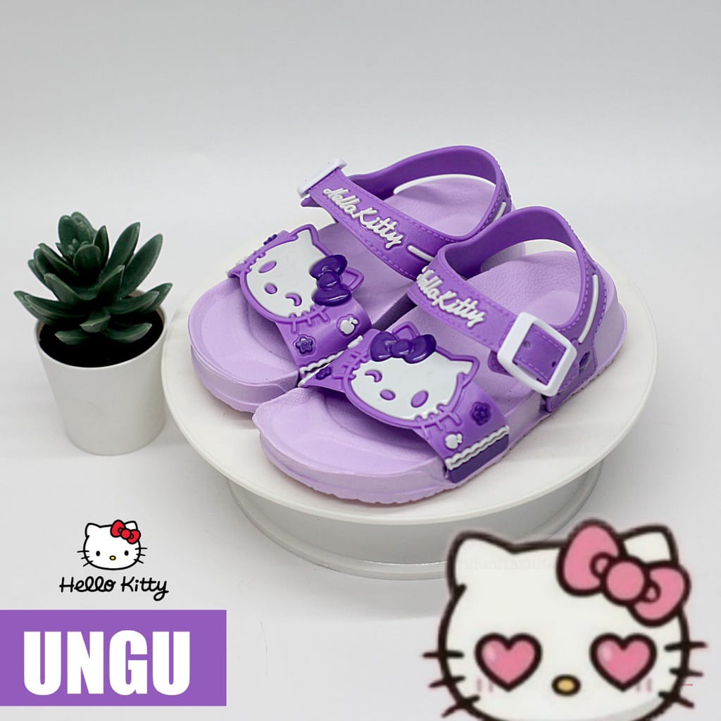 Sandal Anak Perempuan Bahan Karet Tali Karakter Hello Kitty Terbaru! Size 20-25 616-4