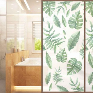 Stiker Kaca Jendela Anti Air Motif Daun untuk Privasi Stiker Kaca Jendela Anti Air Motif Daun untuk Privasi