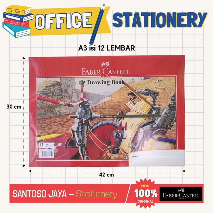 

Buku Gambar A3 FABER CASTELL - Drawing Book 12 Lembar 30x42 cm 1740A3