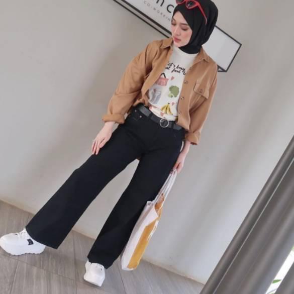 1KG MUAT 4PCS | CELANA KULOT JEANS HIGHWAIST HITS SELEBGRAM FASHION WANITA