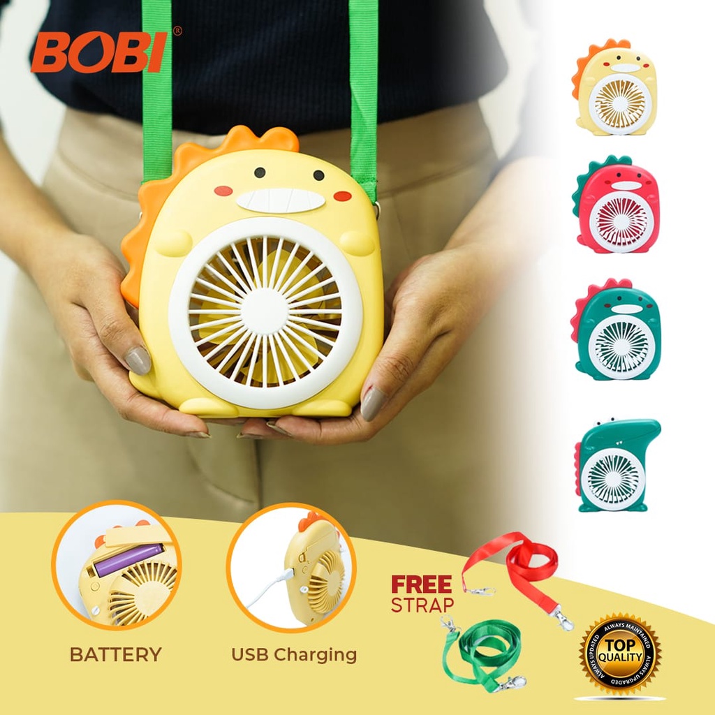 Kipas Angin Portable Tali kode 2 Variasi / Kipas Angin Kkarakter Lucu - Merk Bobi Warna Random