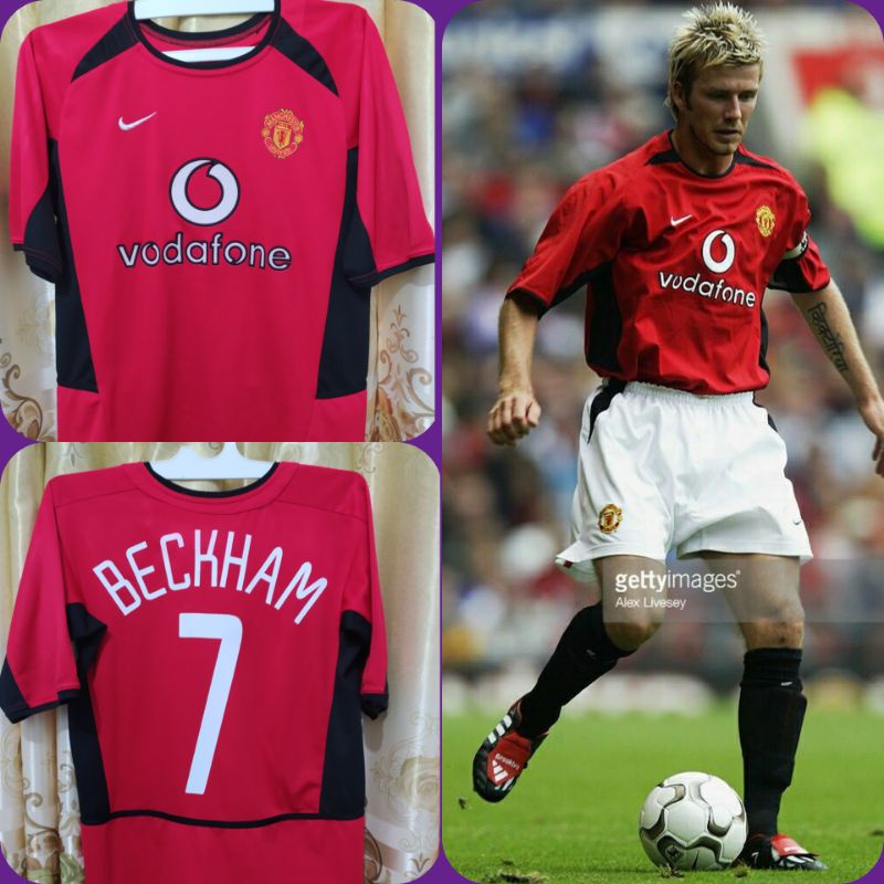 Jersey Retro MU Manchester United Home 2002 2003 2004 Beckham
