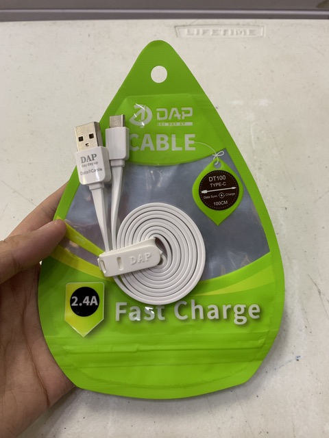 KABEL DATA TYPE-C DAP DT100 FAST CHARGING 2.4A