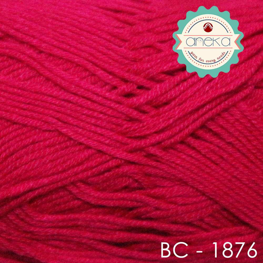 Benang Rajut Katun Bambu / Bamboo Cotton Yarn 1 - 1876 Pink Fushcia