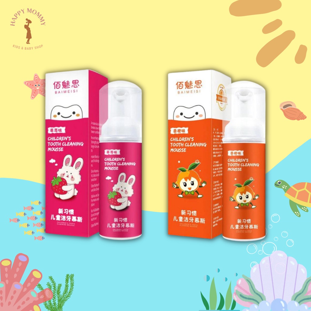 Pasta Gigi Busa Foam Mousse Anak Tanpa Flourine Sikat Gigi U-Shaped