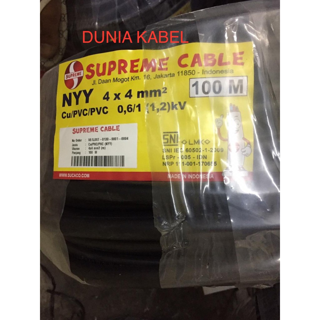 Jual kabel nyy supreme 4x4 4x4 4 x 4 kawat hitam 100 meter shopee