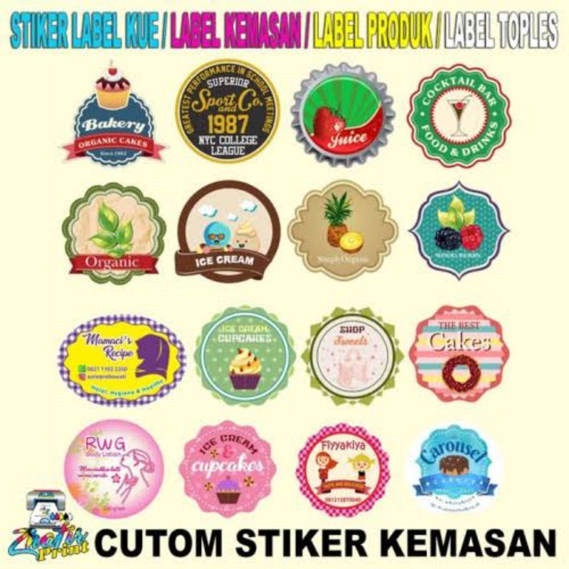 

stiker label kemasan stiker kue stiker bolu stiker toples stiker segel custom
