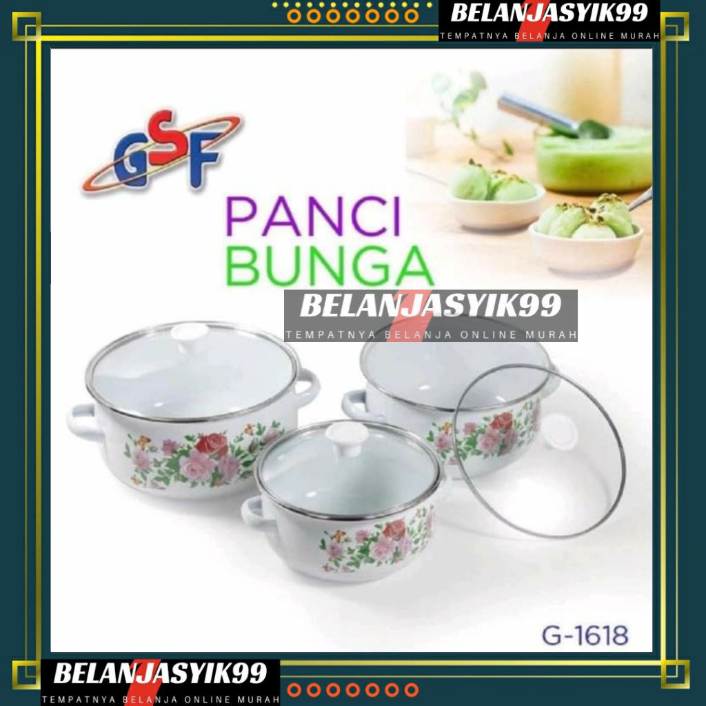 PANCI SET BUNGA 3PCS  / MANGKUK SET SERBAGUNA 3PCS / PANCI BUNGA GSF G 1618 - GSF1618 - GSF-1618