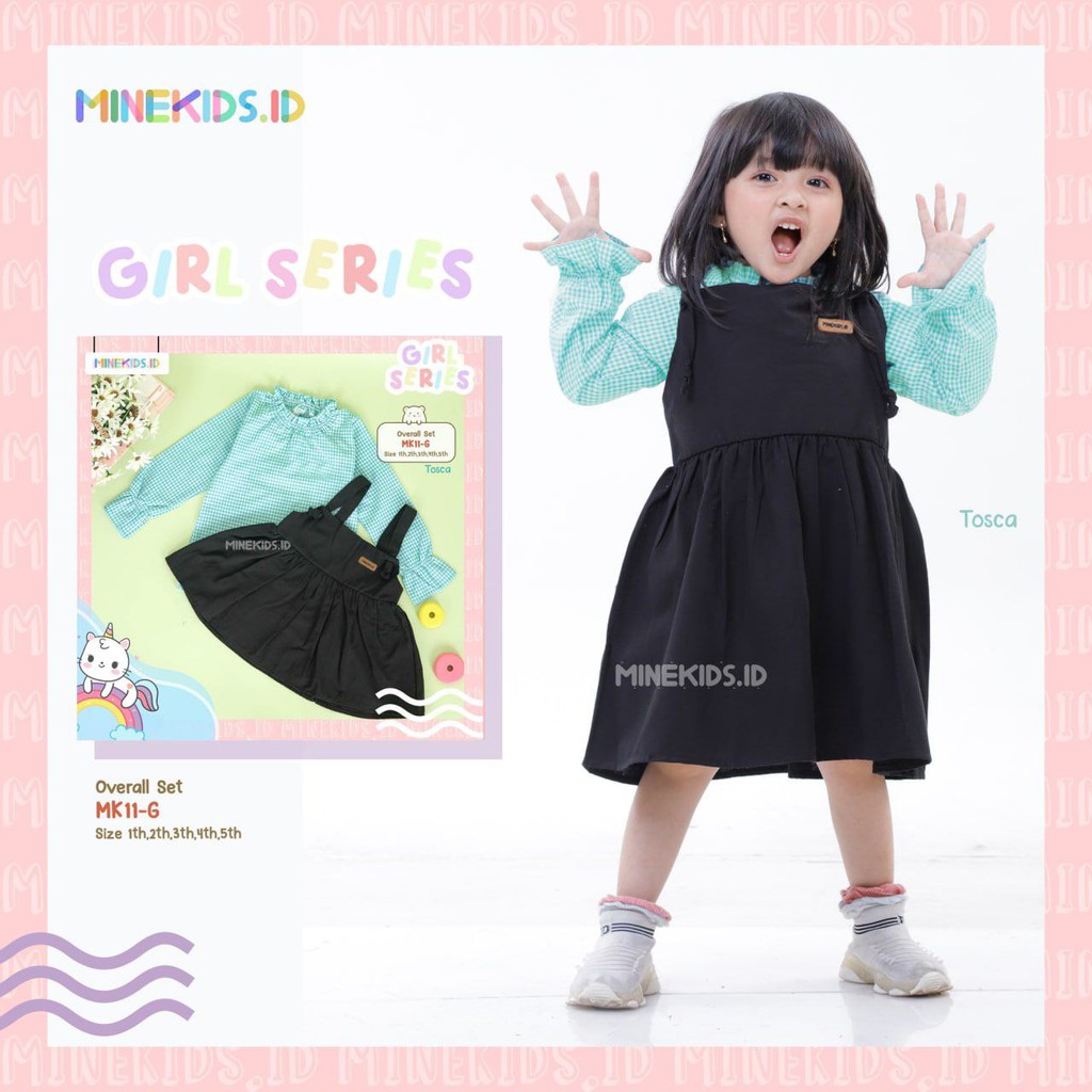 Afsheenastore Set Kemeja Overall By Minekids