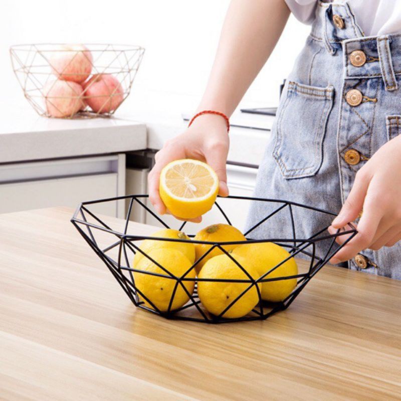 PANIER WIRE FRUIT KERANJANG BUAH BESI WADAH BUAH MANGKOK PIRING BASKOM TEMPAT BUAH PORTABLE