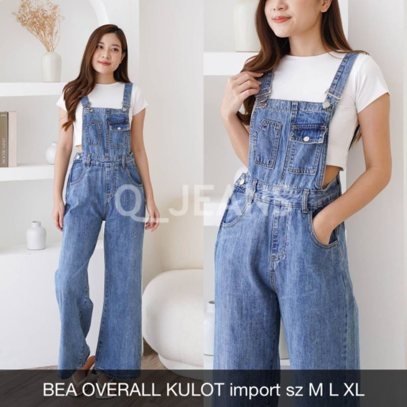 CELANA JEANS WANITA BEA OVERALL KULOT