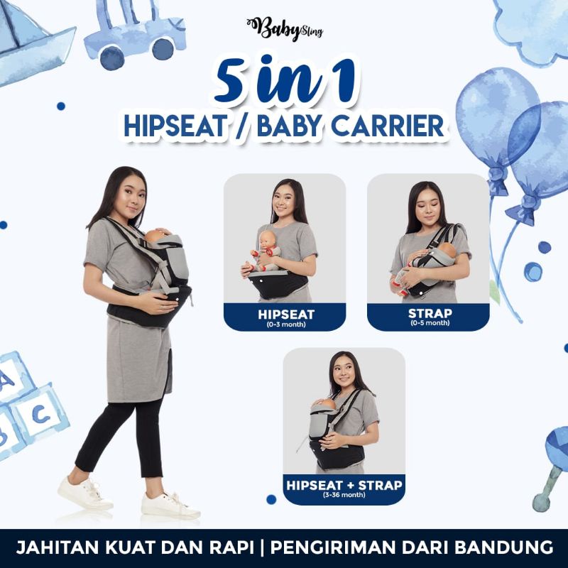 Gendongan Bayi Depan Hipseat / Baby Carrier