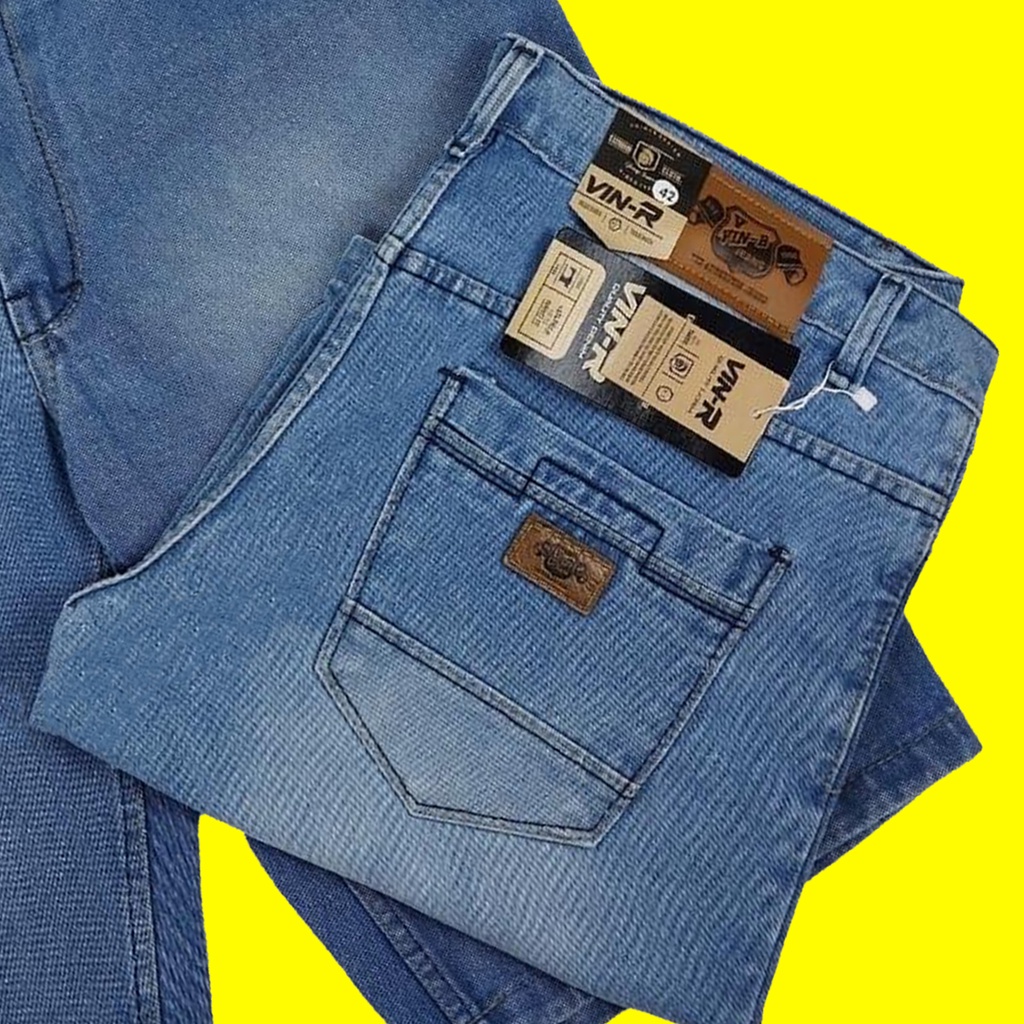 Jeans pendek jumbo original big size reguler jins pendek pria terbaru biru