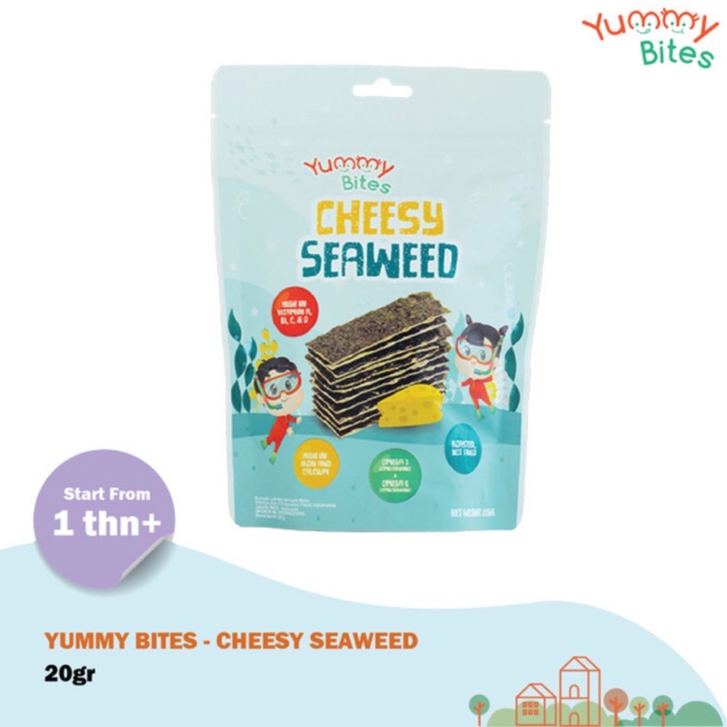 Yummy Bites Cheesy Seaweed 20gr Rumput Laut Snack Sehat Anak