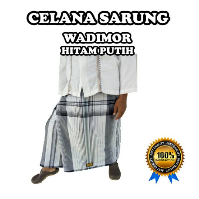 Celana Sarung Dewasa Wadimor Hitam Putih