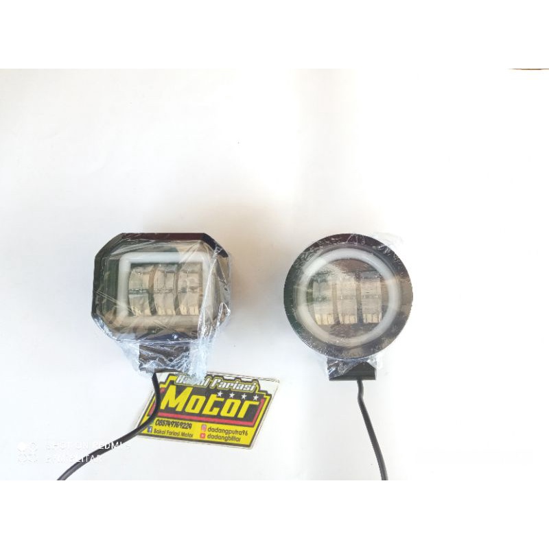 lampu led motor daymaker 3 mata lampu foglamp lampu tembak 3 mata