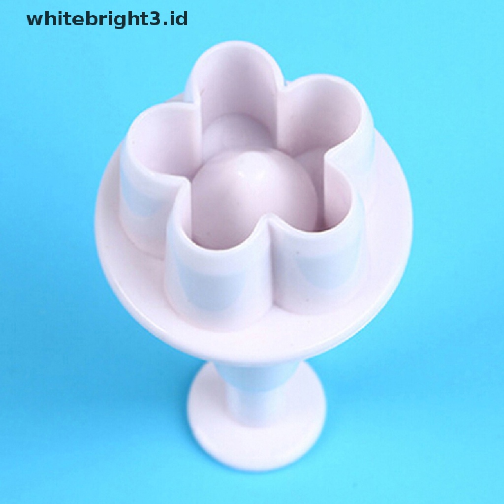 (whitebright3.id) 4pcs / set Cetakan Kue / Biskuit Bentuk Bunga 3D DIY