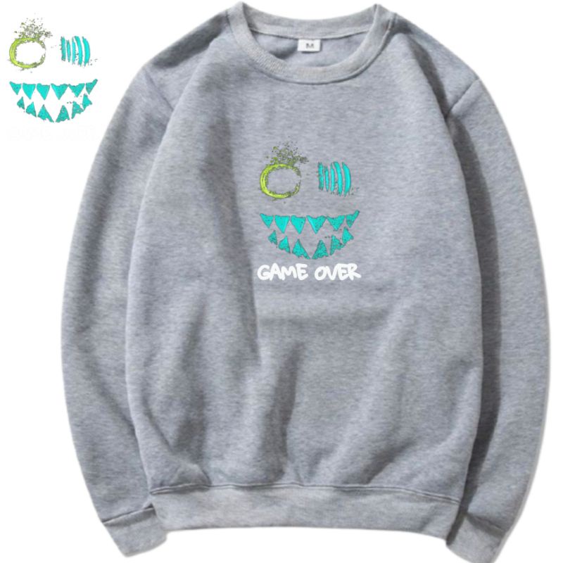 SWEATER CREWNECK GAME OVER OVERSIZE PRIA Jumbo M-3XL Crewneck Basic