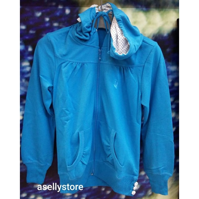 Jaket Cardinal Girls-BIRU (hijau biru)/Sweater Hoody Cardinal Girls/Jaket Hoody Wanita Cardinal Orig