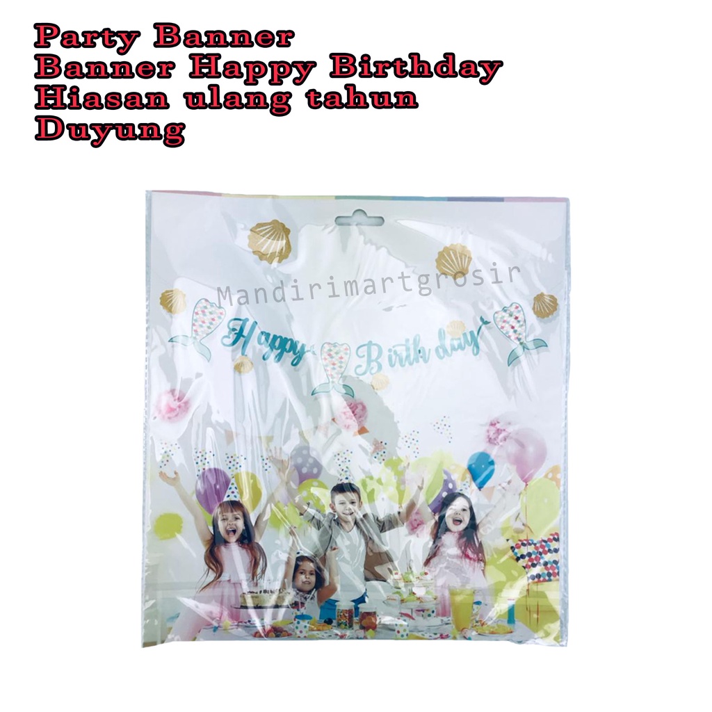 Banner Happy Birthday *Party Banner * Hiasan ulang tahun * Duyung