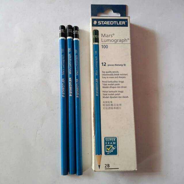 [ Satuan / Grosir ] Pensil ujian / Pensil Staedtler 2B Mars Lumographe
