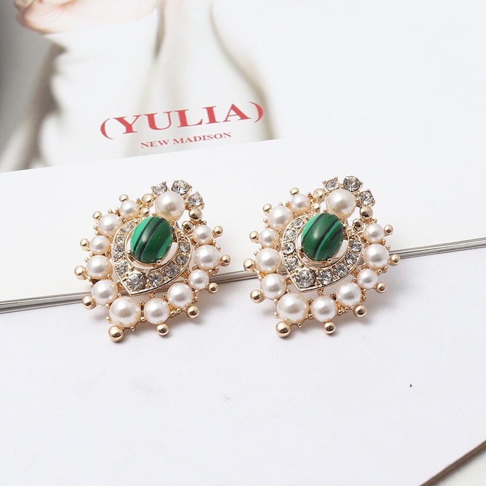 Anting Mutiara Permata Gaya Vintage Untuk Wanita