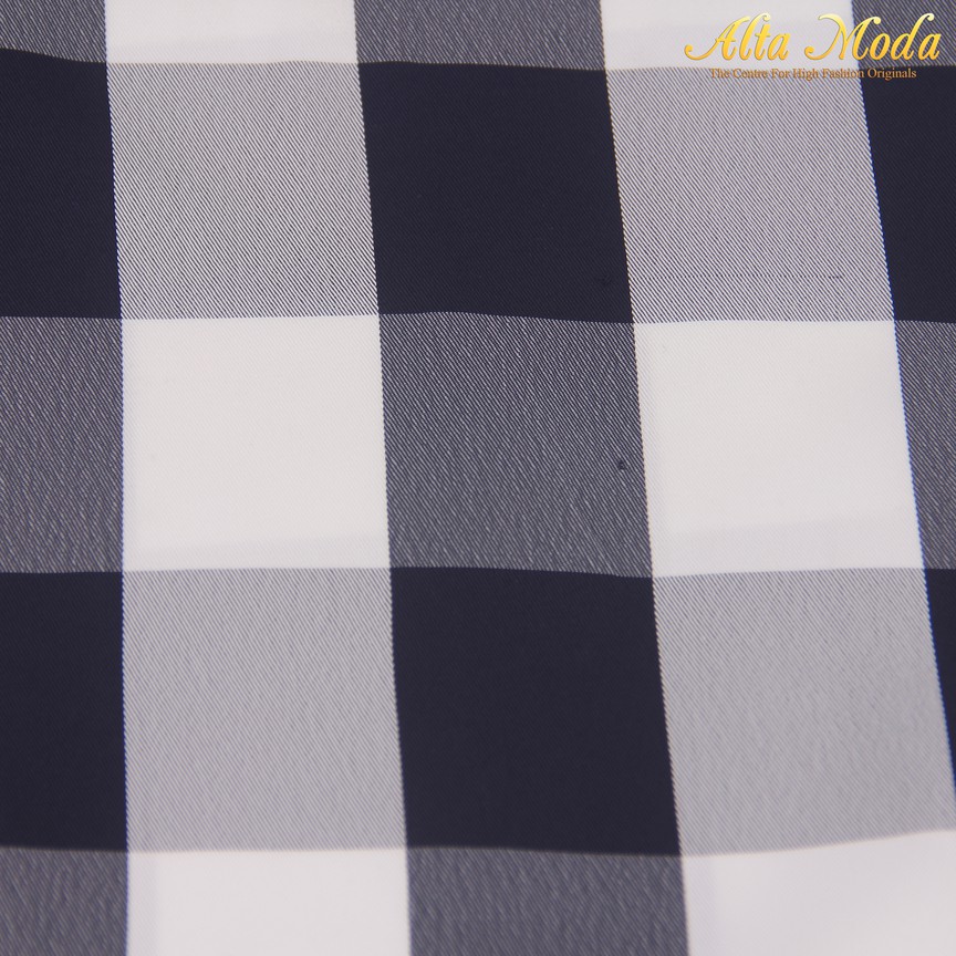 

Alta Moda Heavy Moss Crepe Kotak Kotak Navy And White (1M)