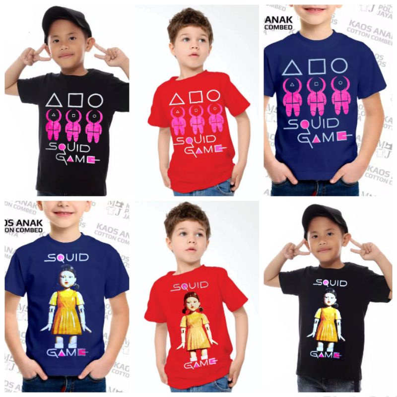 KAOS TERBARU ANAK ANAK MOTIF SQUID GAME/KAOS ANAK ANAK KEKINIAN MOTIF SQUID GAME/KAOS SQUID GAME/KAOS SQUID GAME ANAK