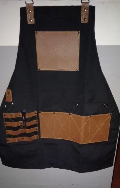 Full Apron Kanvas & High Quality Syntetic For Barberman,barbershop,barista Model Tali Silang