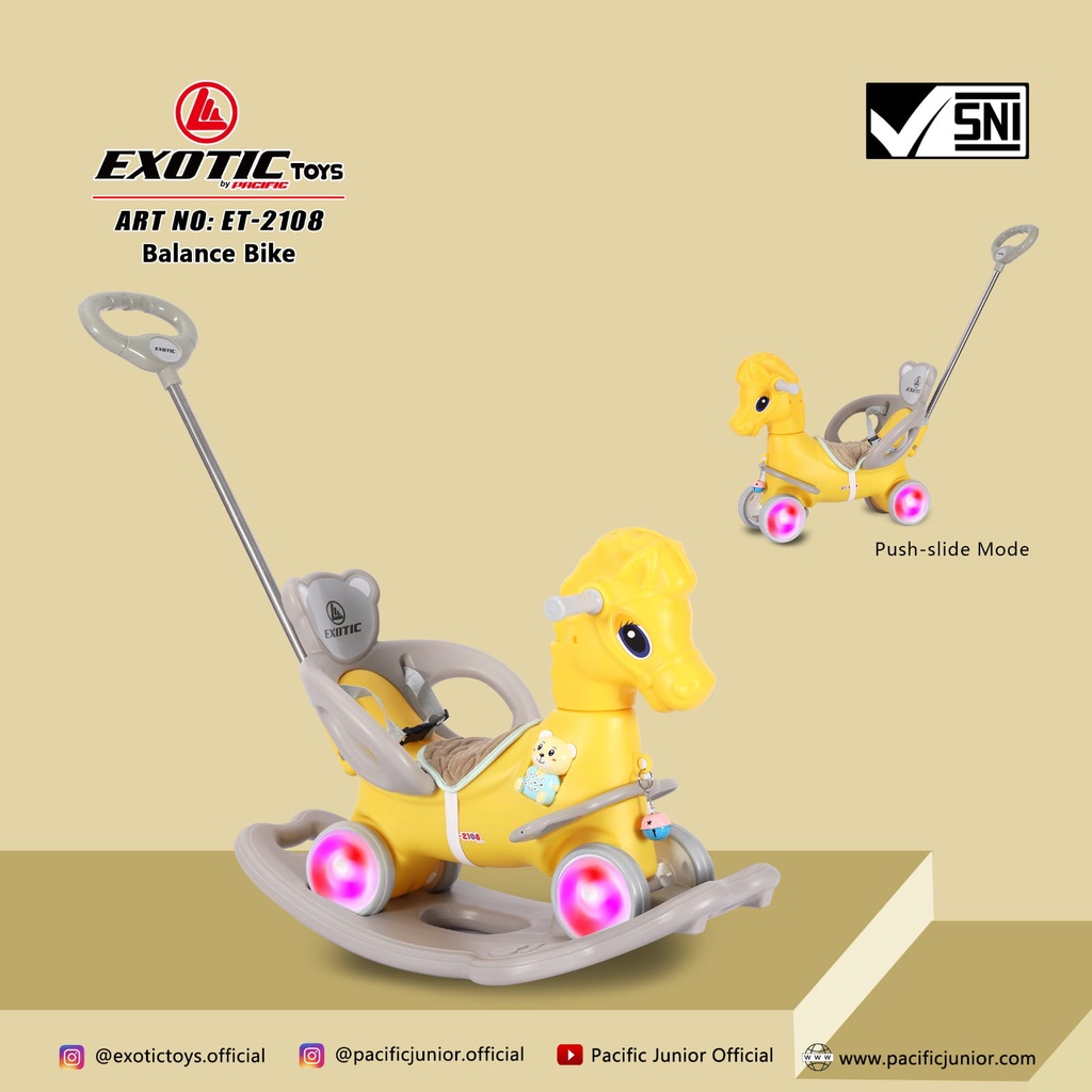 Ride on ET 2108 3 in 1 kuda mainan anak exotic ET2108 balance bike push bike unicorn dino pacific 3in1 ET 2110 ET2110