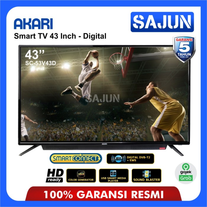 AKARI SC-53V43D Smart TV 43 Inch TV LED Smart Connect