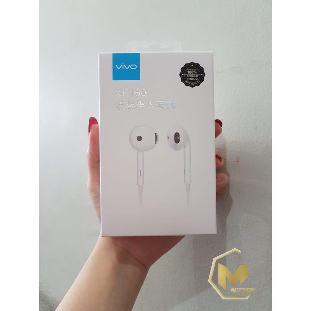XE160 Headset headsfree earphone Hf ORIGINAL VIVO Y53 y71 y81 y83 Y91c Y91 y93 y20 y30 y50 v7 v9 Y12 y15 V20 JACK 3.5MM MA2401