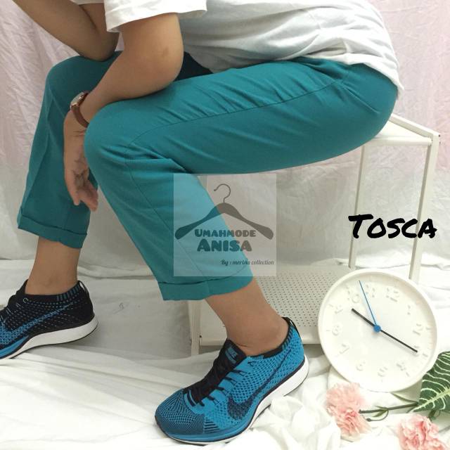 WARNA TOSCA CELANA MERINA SENTIK BALIK STIK BAGGY PANTS WARNA TOSCA CELANA MERINA SENTIK BALIK STIK BAGGY PANTS