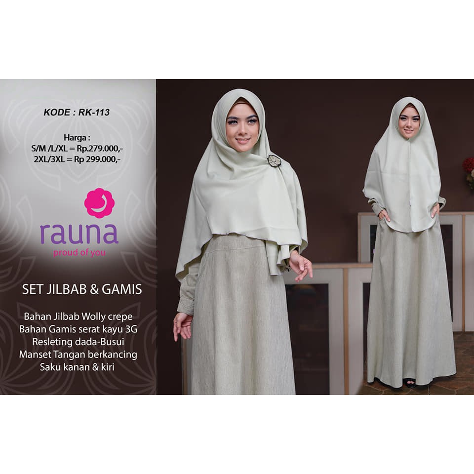 Dress Muslim Syar'i Terbaru / Gamis Rauna RK -113 / Fashion Muslim