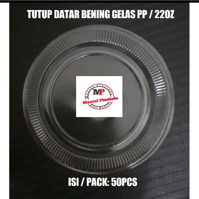 isi 50pcs Tutup datar Bening PET / Tutup 22oz