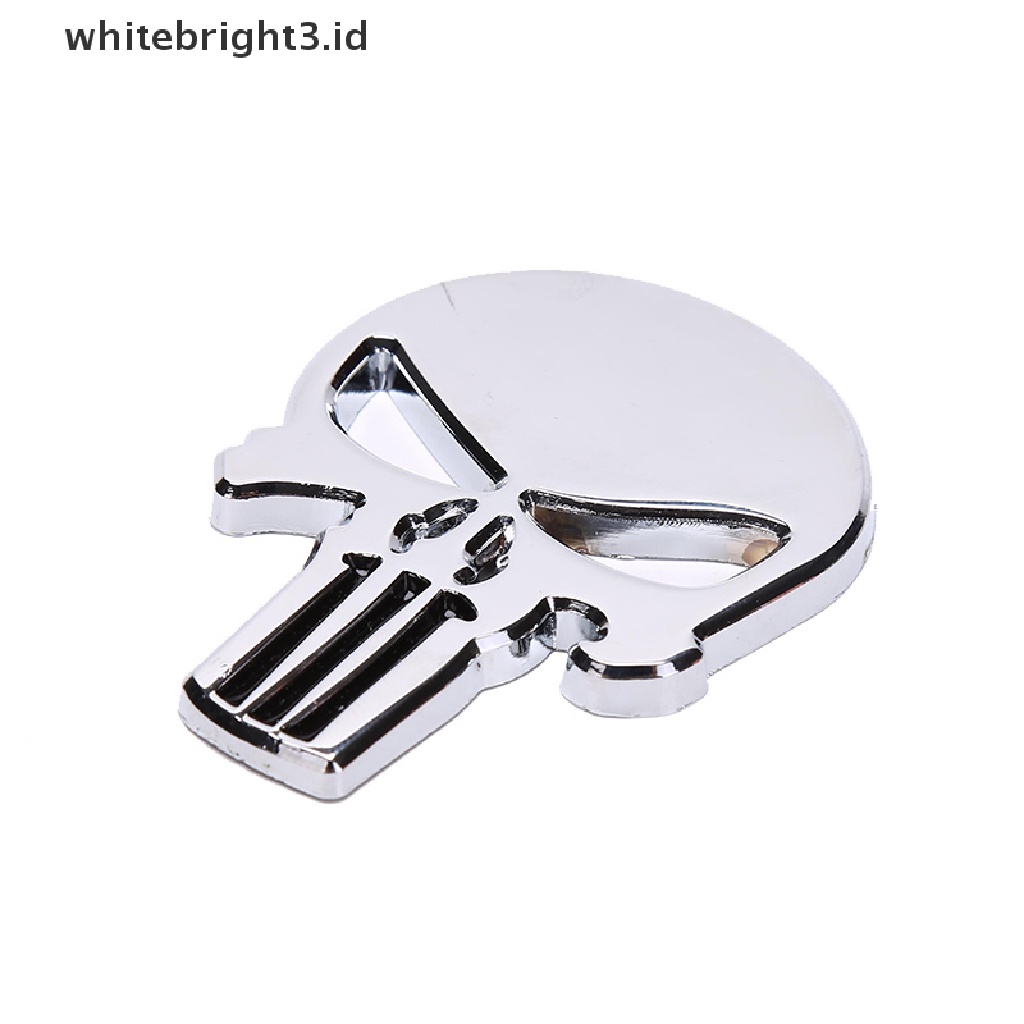 (whitebright3.id) Stiker Emblem Tengkorak 3D Bahan Metal Untuk Dekorasi Mobil