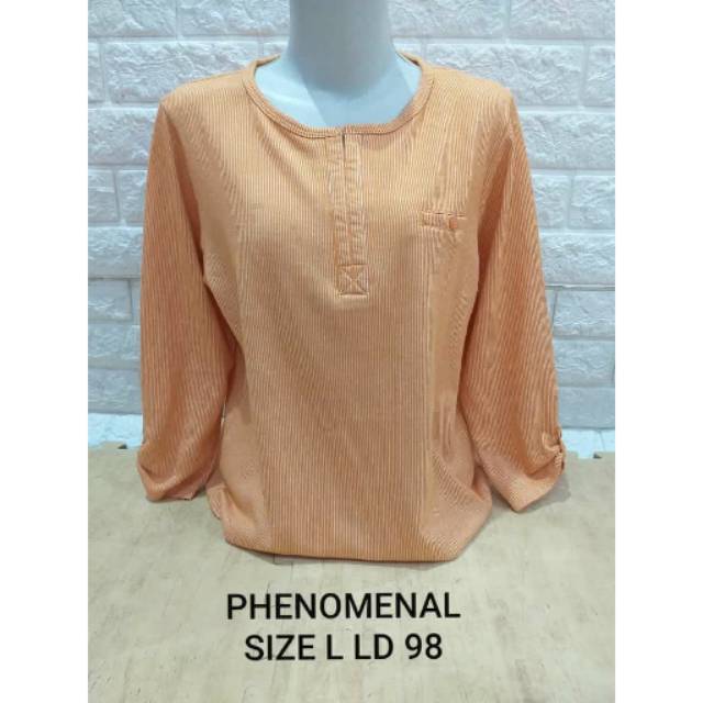 Kaos lengan panjang wanita phenomenal orange