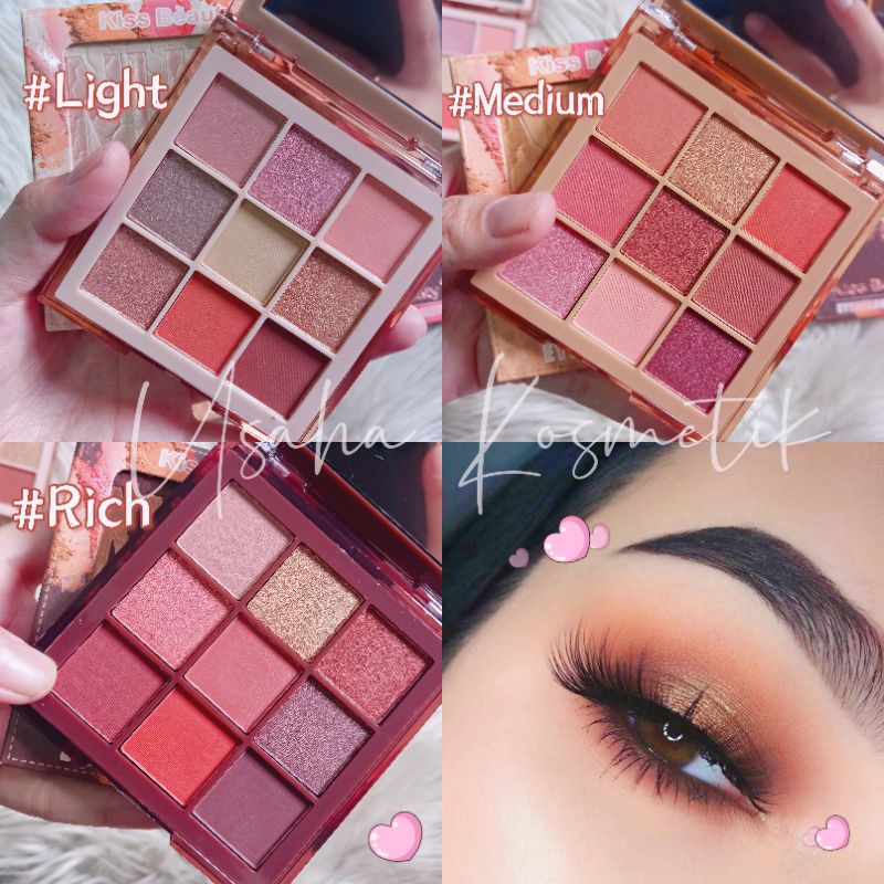 PROMO ECER!!EYESHADOW PALETTE KISS BEAUTY/ MAKE UP PALETTE NUDE MEDIUM/RICH/LIGHT BEST SELLER NO. 87159