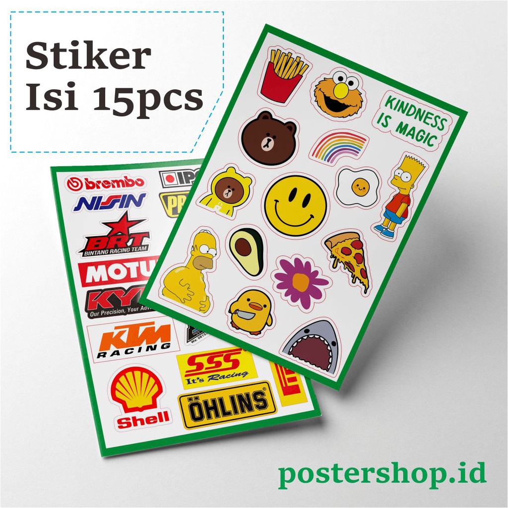 

[ISI 15PCS] Sticker Stiker Setiker Yellow Untuk Laptop | HP | BINDER | Helm | Motor Anti Air