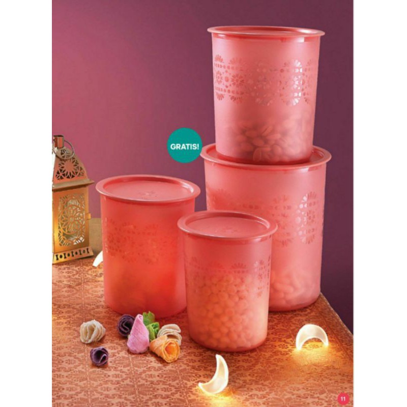 Toples Tupperware Peach Canister Set