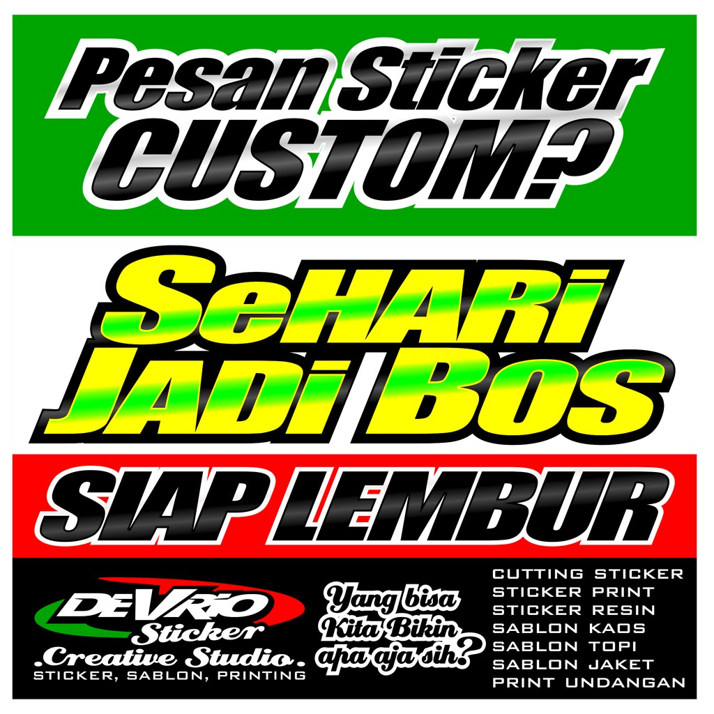 Pesan Stiker Order Stiker Variasi Cutting Sticker Custom Motor