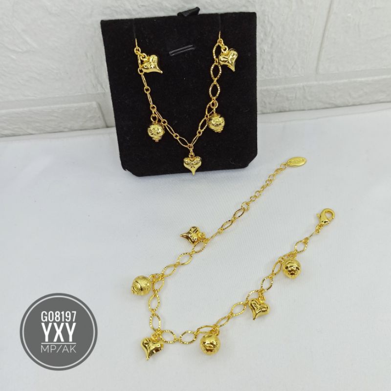 Gelang Yaxiya Rantai Love Warna 24k G08197