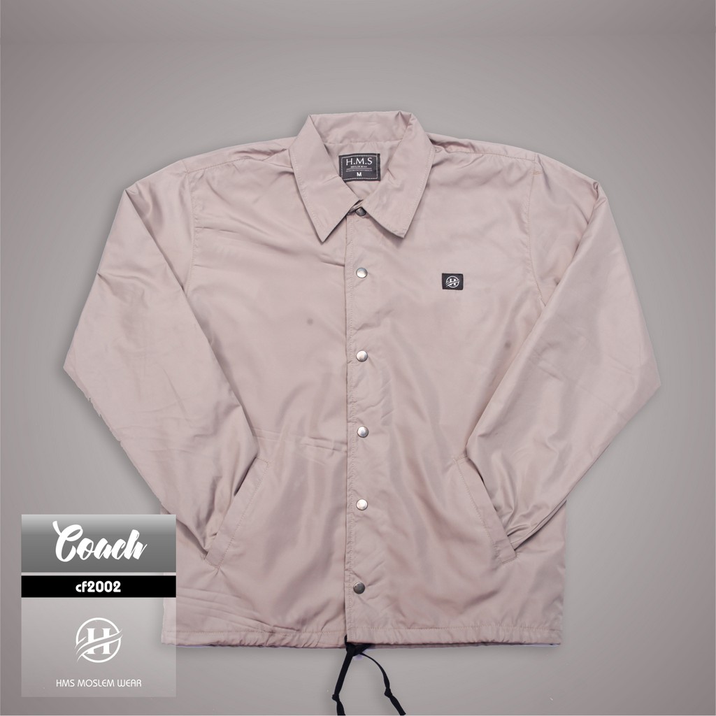 Jaket pria tali serut motif distro jaket coach HMS distro jaket warna creem kode art CF2002