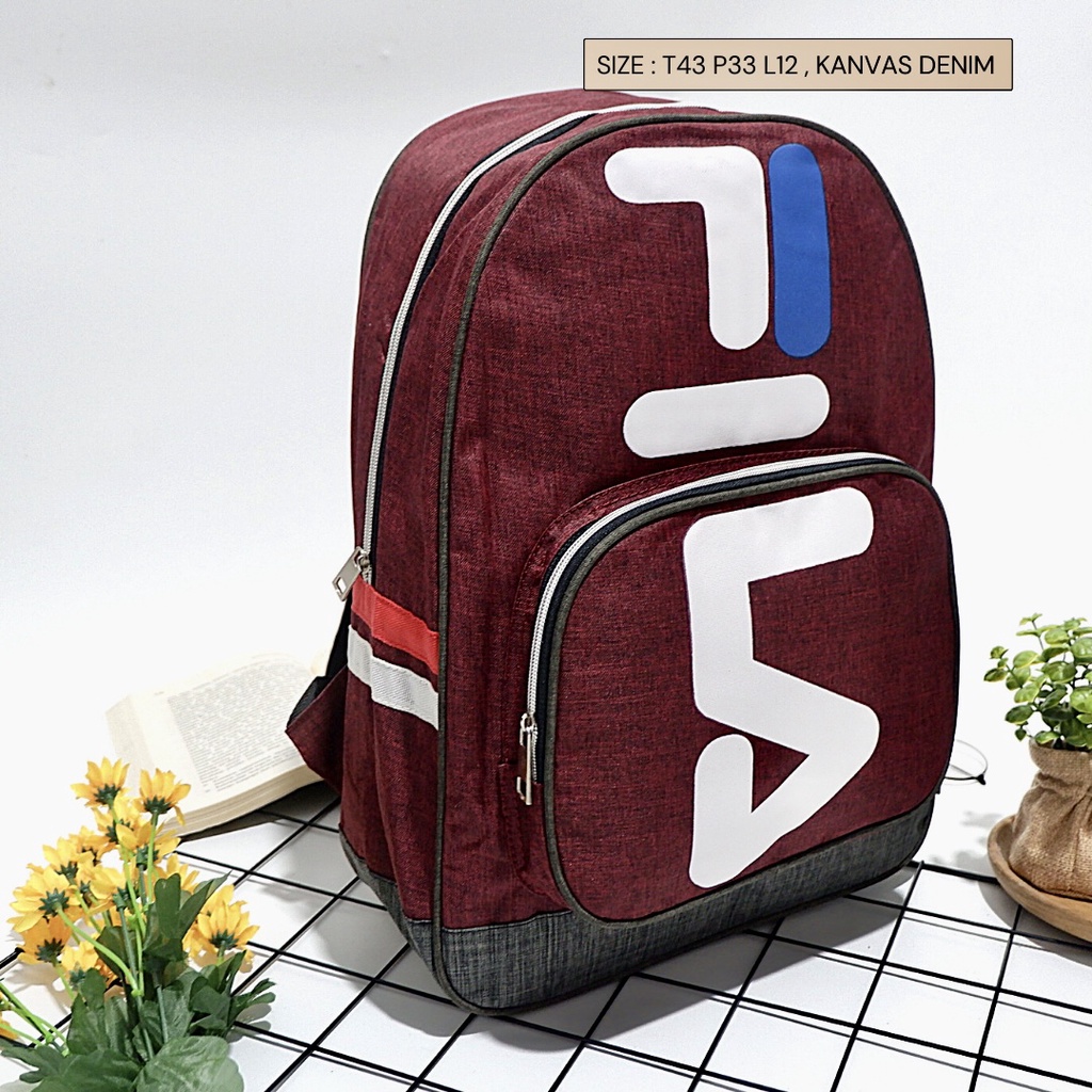 COD in aja gan Tas Ransel Punggung Polos cowok Pria Daily Backpack Unisex ada 4 warna Lokal Semarang