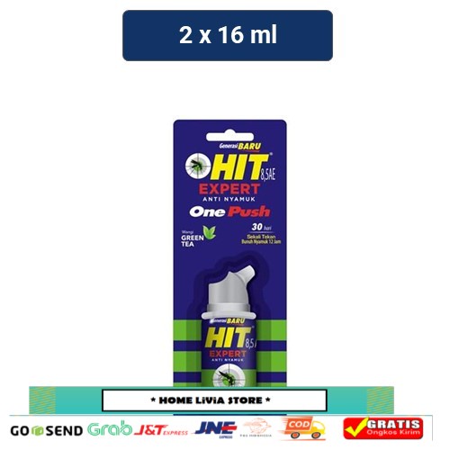 Hit Pembasmi Nyamuk One Push Expert Green Tea 2 x 16 mL