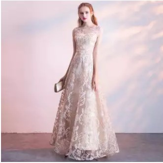 Gaun Pesta Elegan Model Panjang Perjamuan