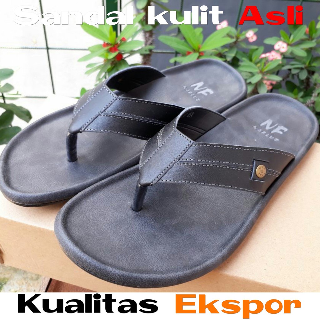 Sendal Sandal jepit kulit pria asli Garut bukan cibaduyut import branded