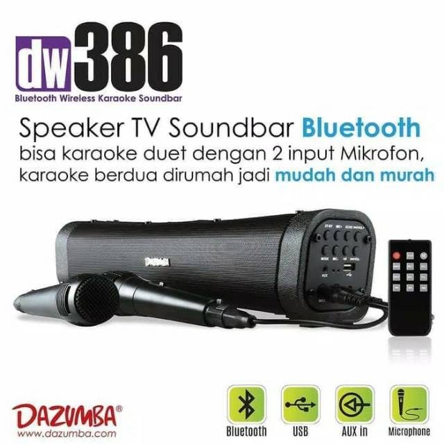Speaker Karaoke 2 MiC Colok Listrik Rekomen Untuk TV Dazumba DW386